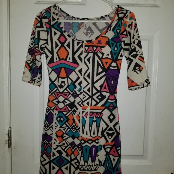 Colorful Pattern Bodycon Mini Dress size M - Picture 3 of 4